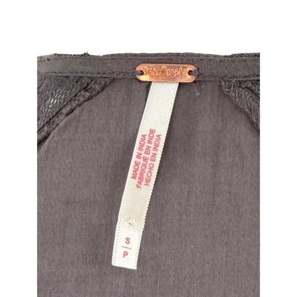 NWOT Free People Lace Tunic Mini Dress | Charcoal Whimsigoth Boho Grunge Fairy S - Picture 15 of 16